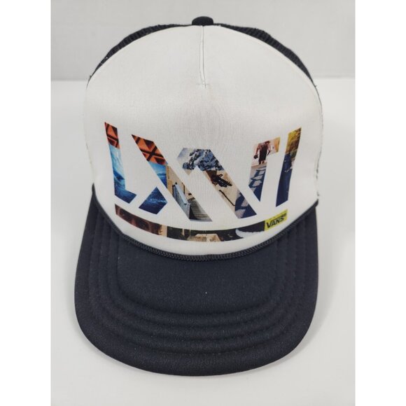 Vans Other - Vans Skate Hat Snapback Adjustable Black White Logo Cap Skating Action Surf Bike